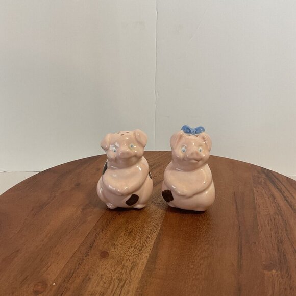 Vintage 1980s Ceramic Pig Salt & Pepper Shakers By‎ Sharon - Picture 1 of 6
